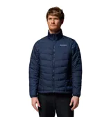 Campera 3 en 1 Columbia con tecnología Omni-Tech impermeable y transpirable, y forro termorreflectante Omni-Heat. Cuenta con capucha ajustable, ventilación en axilas, faldón cortaviento, múltiples bolsillos con cremallera y puños ajustables. Diseño estampado con motivos de montaña en tonos azules.