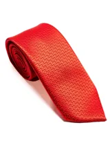 Corbata de seda azul marino con estampado paisley en tonos rosados y blancos.