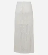 Pollera new midi de tejido de punto con lentejuelas aplicadas, corte ajustado y diseño forrado.