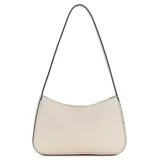 Cartera tipo bandolera Guess modelo Cerelia, color blanco hueso, fabricada en símil cuero con herrajes dorados y logo frontal de la marca. Cuenta con correa fina para el hombro y cierre superior.