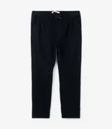 Pantalón Marfinno de corte recto para hombre, color beige, con textura efecto lino, cintura elástica con cordón ajustable y bolsillos en el frente y la espalda.