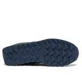 Championes Saucony Jazz Original, color verde con detalles en gris, azul y amarillo.