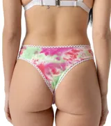 Pantie de algodón color negro con borde de puntilla blanca.