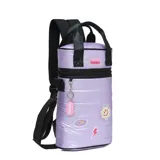 Mochila matera puffer color turquesa, con correa y llavero desmontable, tiras con tela mesh, apta para termos 1,5L.