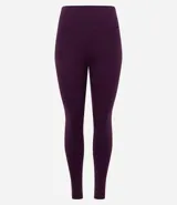 Calza legging deportiva de poliamida color marrón, con cintura alta de 10 cm y diseño ajustado al cuerpo.