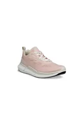 Zapatillas deportivas Ecco modelo Biom 2.2, color rosa pálido (Rose Dust), con cordones blancos y suela gruesa blanca con detalles negros en la parte inferior.