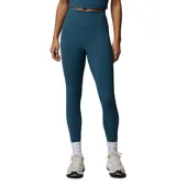Calza deportiva larga Columbia modelo Loneridge Legging, color azul, con cintura alta de compresión y tecnología hidroabsorbente Omni-Wick.