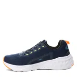Championes deportivos Push modelo Dolman, de color negro con detalles en naranja y gris. Presentan un diseño ergonómico con tejido de malla transpirable, cordones ajustables y suela con relieve para mayor tracción.