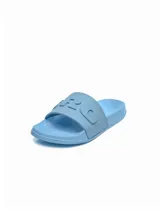 Ojotas de baño Umbro para mujer, de una sola tira ancha en color negro con el logo en relieve, diseño cómodo y resistente al agua.