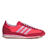 Championes Adidas SL 72 OG W, color rojo con detalles en lila y suela marrón.