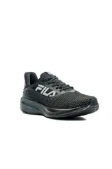 Championes deportivos Fila Efecto, color negro con diseño de malla transpirable, cordones moteados y el logo de la marca en el lateral.
