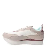Championes urbanos Topper modelo Temple, de diseño liviano en tonos beige y blanco con detalles en rosa viejo. Presentan cierre con cordones, suela de plataforma y estructura combinada de materiales sintéticos.
