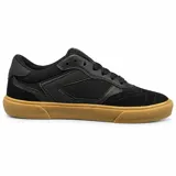 Zapatillas Airwalk modelo Grip Skt, color negro con suela de goma color tostado, confeccionadas con paneles de malla y refuerzos sintéticos.