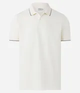 Polo de manga corta marca Marfinno, confeccionada en tejido de algodón con textura tipo waffle. Presenta cuello solapa con detalle de línea en contraste y cierre frontal con botones.