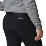 Pantalón de senderismo técnico color negro, con tejido elástico y repelente al agua. Cuenta con bolsillos laterales, bolsillo de seguridad con cierre, cinturón integrado y cremalleras en los tobillos para mayor ajuste.