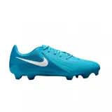 Championes de fútbol Nike modelo Phantom GX II Academy FG, color azul con logo Swoosh en blanco. Diseño con cordones y suela con tapones para terreno firme.