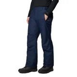 Pantalón de esquí y deportes de nieve color azul marino, con tecnología impermeable Omni-Tech y forro térmico reflectante Omni-Heat. Cuenta con cintura ajustable, bolsillos con cierre, polainas internas y refuerzos en la parte inferior de las piernas.