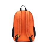 Mochila unisex color naranja con detalles en negro, marca Caterpillar. Cuenta con elementos reflectantes, bolsillos laterales de malla, bolsillo interior en el compartimento principal, etiqueta tejida Caterpillar, logo Cat reflectante y parche Hypalon en la parte delantera.