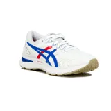 Championes de running Asics modelo Gel-Nimbus 22 Retro Tokyo, color blanco con detalles en azul eléctrico y rojo, tecnología FlyteFoam en la suela y suela exterior de goma en tono tostado.