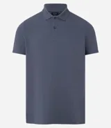 Polo de hombre slim fit color beige, confeccionada en tejido de media malla acanalada de algodón sostenible, con cuello clásico con botones y mangas cortas.