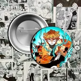 Pin metálico con la imagen de Tanjiro Kamado, personaje del anime Kimetsu no Yaiba.