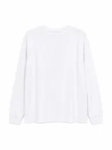 Remera de manga larga con cuello redondo, diseño básico y corte holgado.