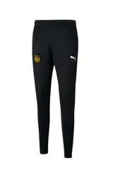Pantalon deportivo Puma modelo Cap Poly Training de color negro, con el escudo del Club Atlético Peñarol y el logo de Puma en blanco.