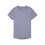 Remera deportiva Puma de cuello redondo y manga corta, confeccionada en tejido jaspeado color gris azulado con logo de la marca bordado en el pecho.