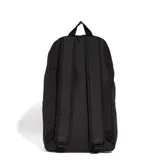 Mochila Adidas negra con logo blanco estampado en el frente.