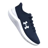 Championes de running Under Armour modelo Phade RN 3, color azul marino con entresuela blanca y logo de la marca en contraste. Presentan una parte superior de malla transpirable y suela de goma con ranuras flexibles.