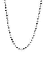 Cadena de acero quirúrgico plateado con esferas pequeñas, de 50cm de largo y 1.5mm de ancho.