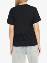 Remera Diesel modelo T-Normy-S17, color negro, de calce holgado con cuello redondo, mangas cortas y detalle de logo bordado en el pecho.