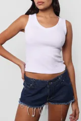 Musculosa marrón de morley de algodón sin mangas con escote en v.