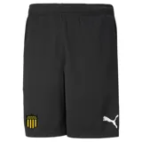 Short de fútbol Puma del Club Atlético Peñarol, modelo Training. Diseño negro con detalles en amarillo y logo de Puma en blanco.