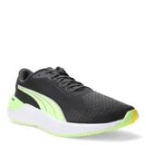 Championes Puma Electrify Nitro 3 de running, color negro con detalles en verde lima y gris.