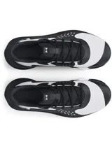 Championes de básquet Under Armour UA Jet 23, color blanco y negro, con parte superior de materiales mixtos para mayor durabilidad y transpirabilidad, entresuela Micro G® y suela exterior de goma resistente con patrón de tracción anatómico.