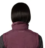 Chaleco acolchado Columbia con tecnología Omni-Shield que repele la humedad y aislamiento térmico sintético. Presenta cierre frontal completo, cuello alto forrado, bolsillos laterales con cremallera y logo de la marca bordado en el pecho.