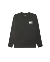Remera de manga larga color negro, con cuello redondo y estampado gráfico pequeño en el pecho que incluye el logo de Obey Records.