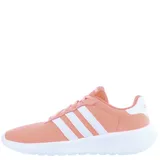 Championes Adidas Lite Racer 3.0 color salmón con las tres tiras blancas.
