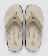 Ojotas de dedo Rider RW Plus, color beige con suela negra.