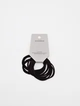 Pack de coleros para el pelo de color negro con diseño elástico.