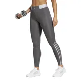 Calza gris de tiro alto con cintura elástica jacquard metalizada, confeccionada en tejido suave y elástico con tecnología Aeroready.