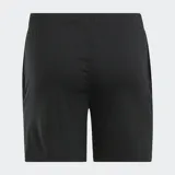 Short deportivo negro de tejido elástico, ideal para entrenamiento.