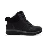Bota casual Skechers Slip-ins Graceful color negro, con textura de ante, ajuste amplio y plantilla Air-Cooled Memory Foam. Tratamiento 3M Scotchgard para resistir el agua y las manchas.