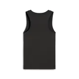 Musculosa deportiva Puma W TAD Essential Sleeveless Tank, de color negro con el logo de la marca en blanco en el pecho.