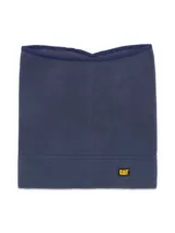 Gorro tipo beanie de tejido de punto color azul marino, con parche frontal con el logo de la marca Cat.