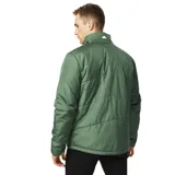 Campera negra con cierre frontal, cuello alto y logo de Caterpillar en el pecho.