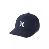Gorra de béisbol azul marino con logo de Hurley bordado en blanco en el frente.