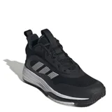 Championes de básquet Adidas modelo Own the Game 3, color negro con detalles en blanco. Presentan una estructura de malla transpirable con refuerzos sintéticos, entresuela con tecnología Lightmotion para mayor amortiguación y suela Adiwear de alta resistencia.