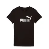 Remera de algodón negra con cuello redondo, manga corta y logo de la marca estampado en blanco en el centro del pecho.